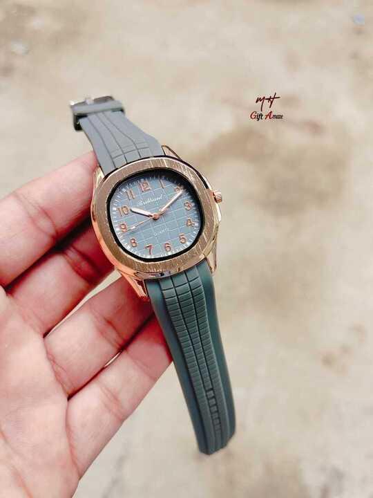 Men's wrist rubber trep stainless dial watch
