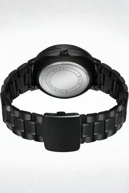 KM Luxury Black Star Dial Watch – Premium Stainless Steel Men's Watch