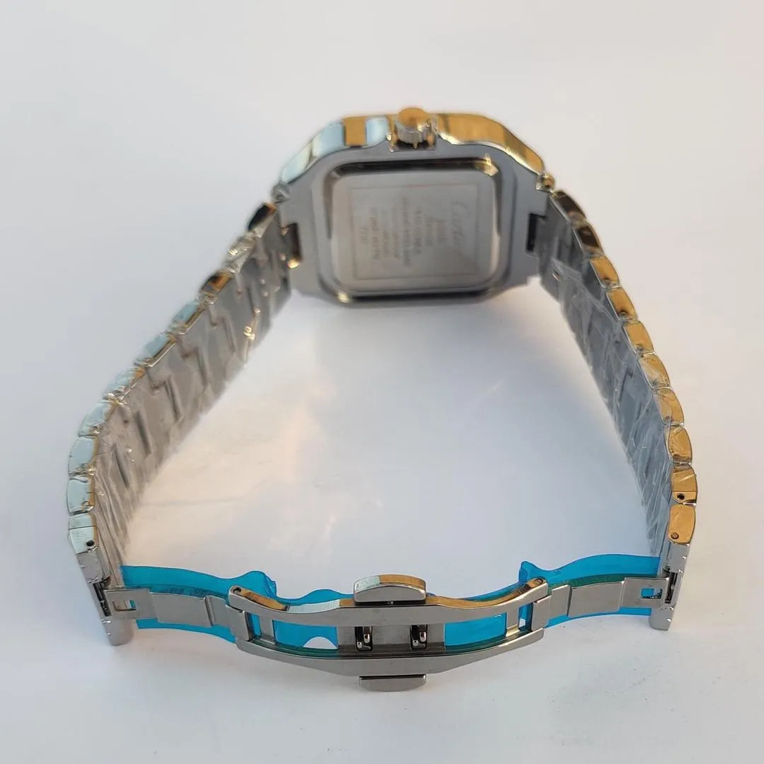 Cartier Men's Stainless Steel Watch with Roman Numeral & Blue Second Hand
