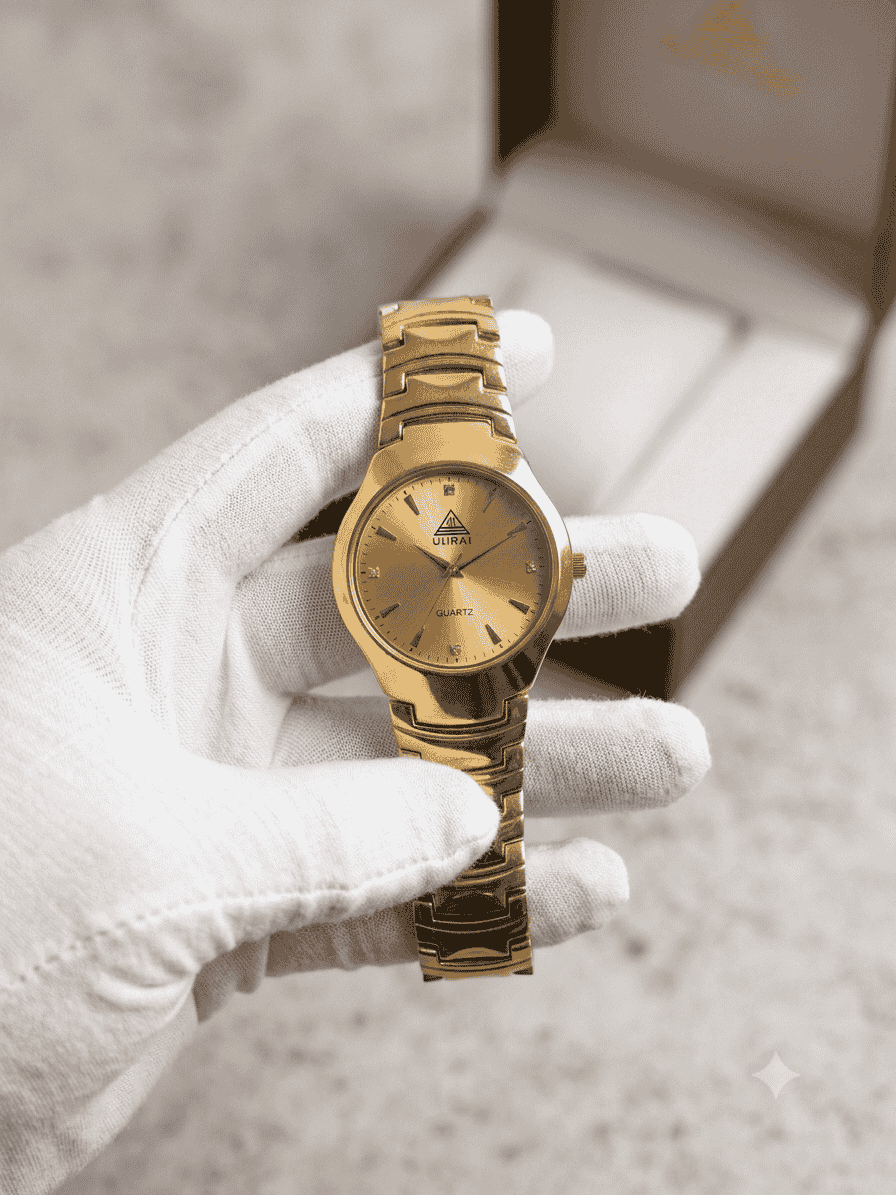 WIRAI Elegant Gold Quartz Watch – Slim Stainless Steel Timepiece