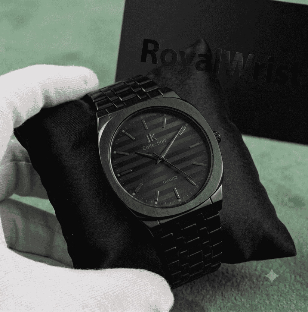 Royal Wrist Stainless Stripe Texture Dial Quartz Watch