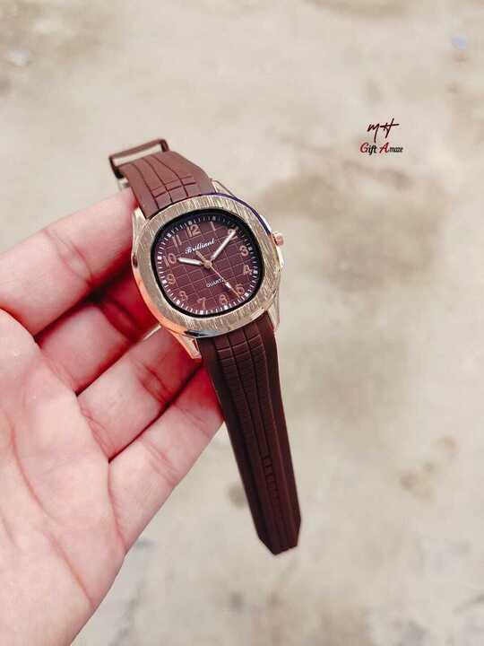 Men's wrist rubber trep stainless dial watch