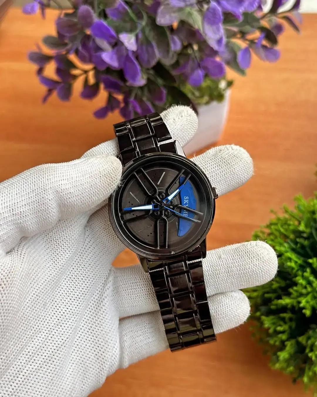 KM Luxury Black Star Dial Watch – Premium Stainless Steel Men's Watch