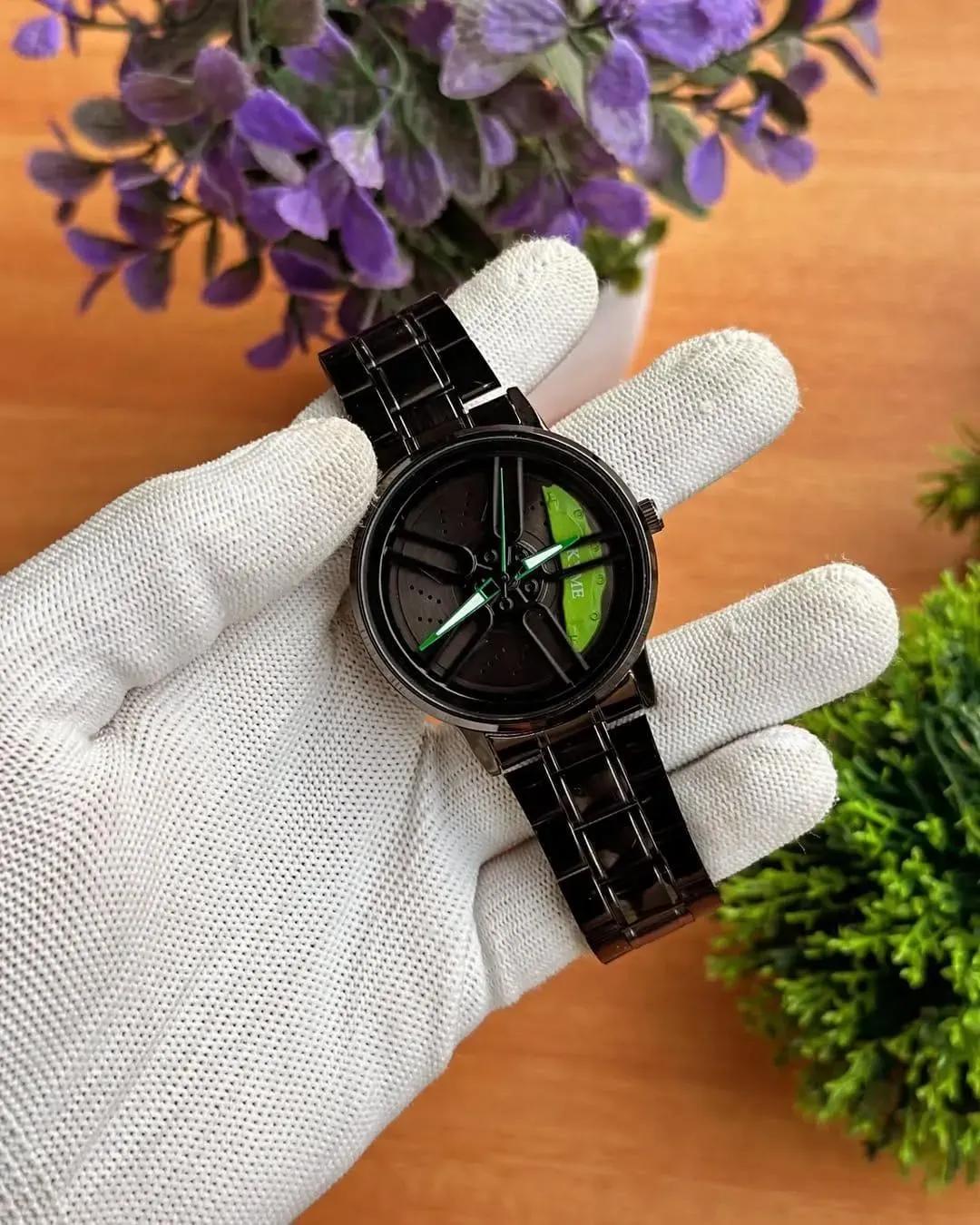 KM Luxury Black Star Dial Watch – Premium Stainless Steel Men's Watch