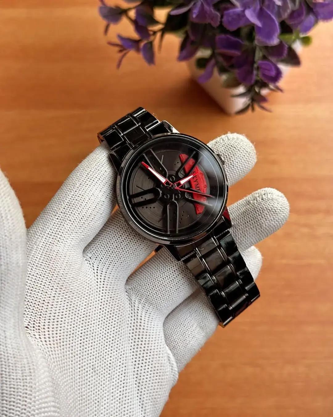KM Luxury Black Star Dial Watch – Premium Stainless Steel Men's Watch