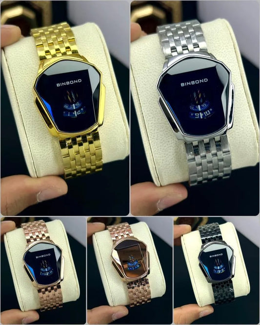 Chic Unisex Square Dial Watch with Chain