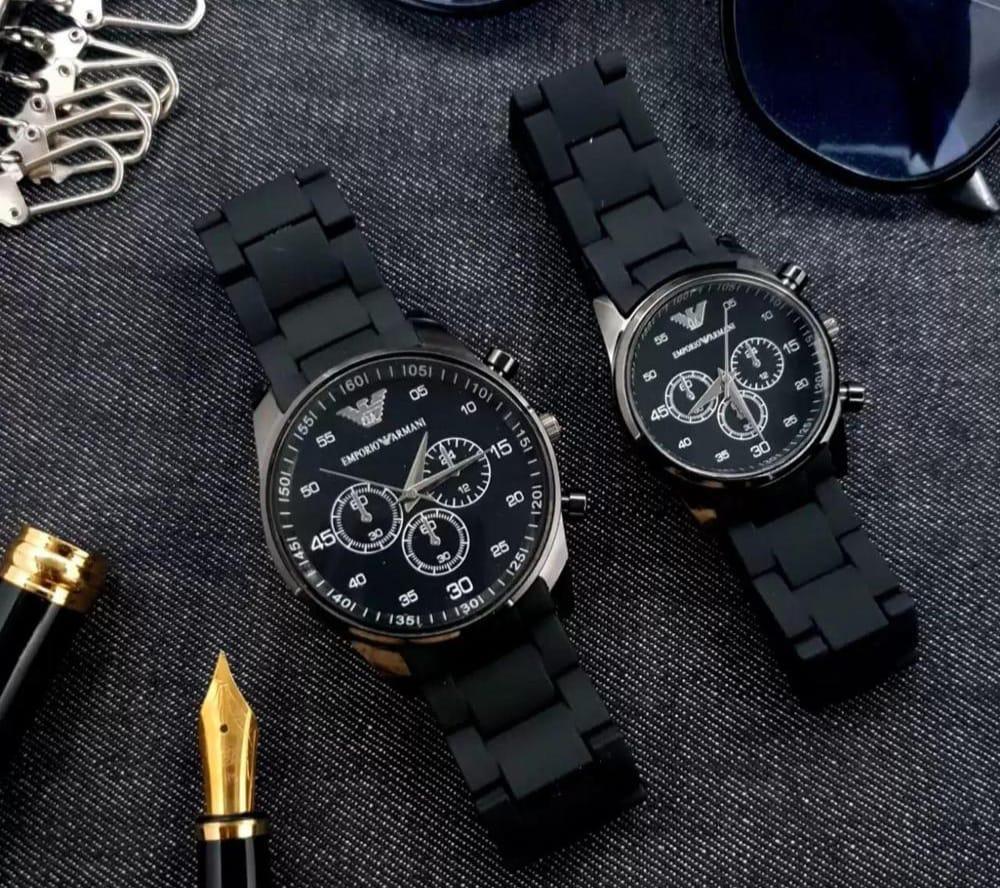 Emporio Armani Fiber Strap Couple Watch Set