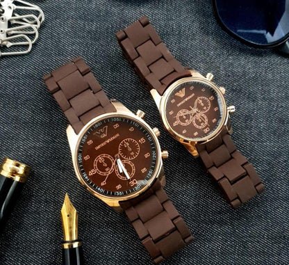 Emporio Armani Fiber Strap Couple Watch Set