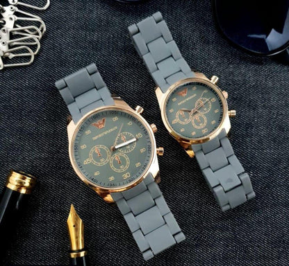 Emporio Armani Fiber Strap Couple Watch Set