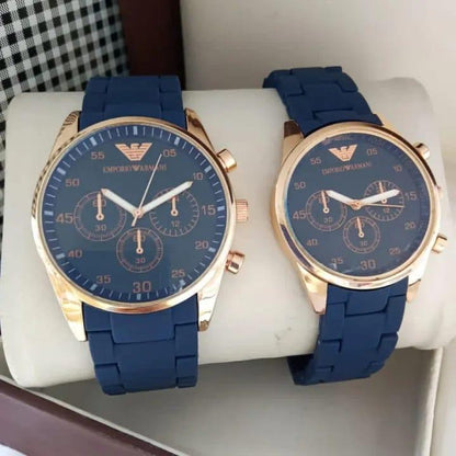 Emporio Armani Fiber Strap Couple Watch Set