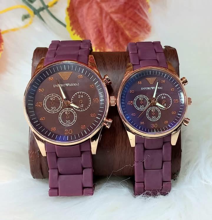 Emporio Armani Fiber Strap Couple Watch Set