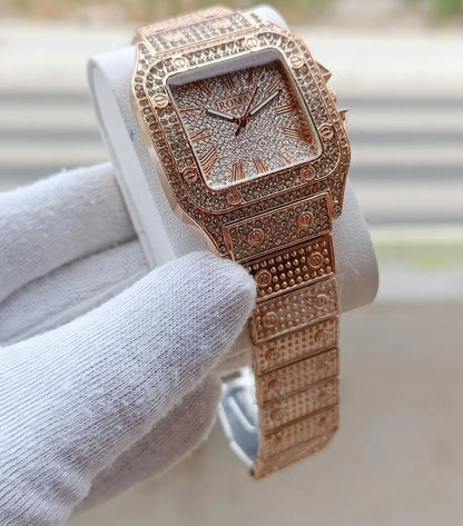 Luxury Diamond Rhine stone watch stone gold Chain Strep