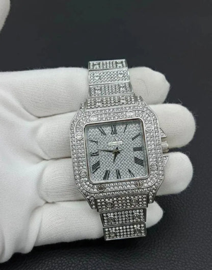Luxury Diamond Rhine stone watch stone gold Chain Strep