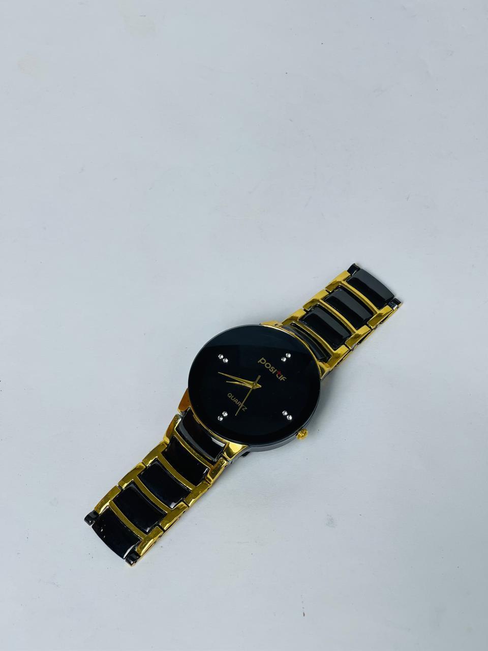 Men's Postif  Black Gold Watch