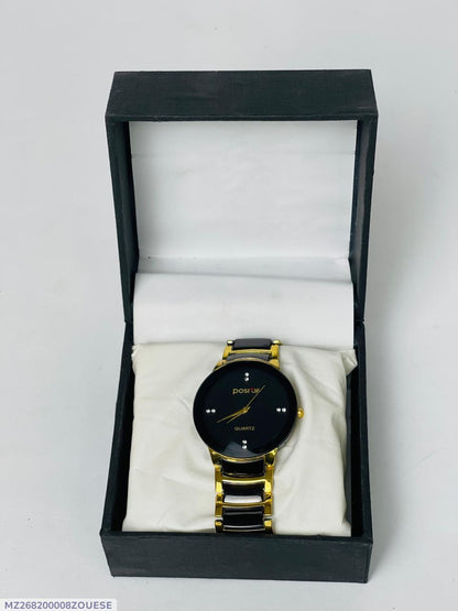 Men's Postif  Black Gold Watch