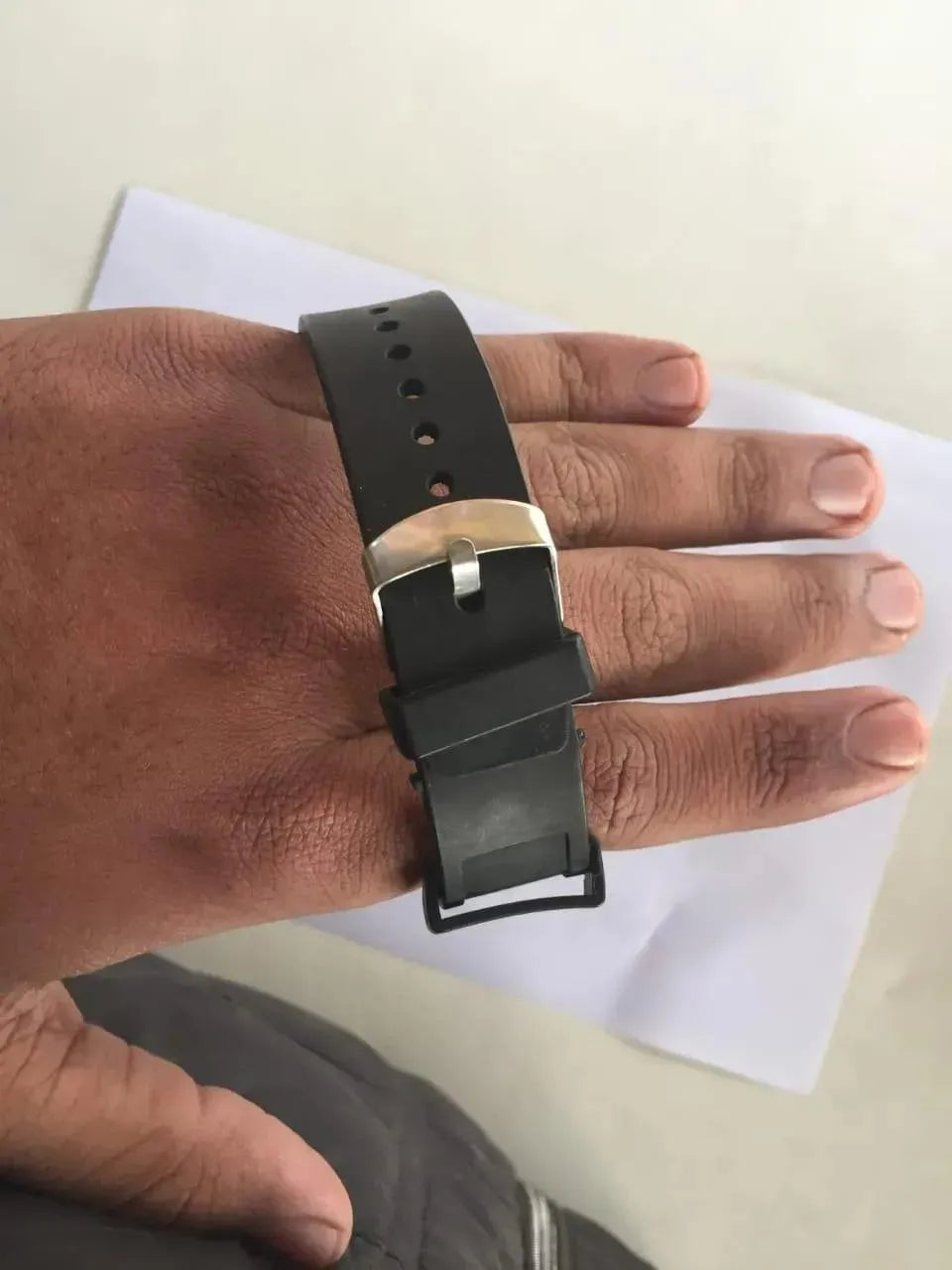 Black square chronograph with date watch for men