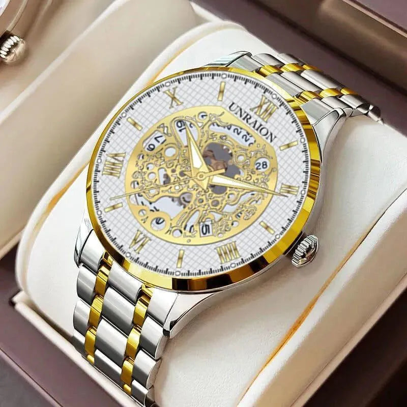Men's Skeleton Time Date Watch