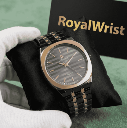 Royal Wrist Stainless Stripe Texture Dial Quartz Watch