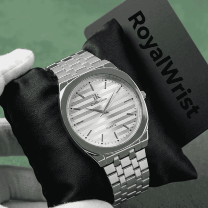 Royal Wrist Stainless Stripe Texture Dial Quartz Watch