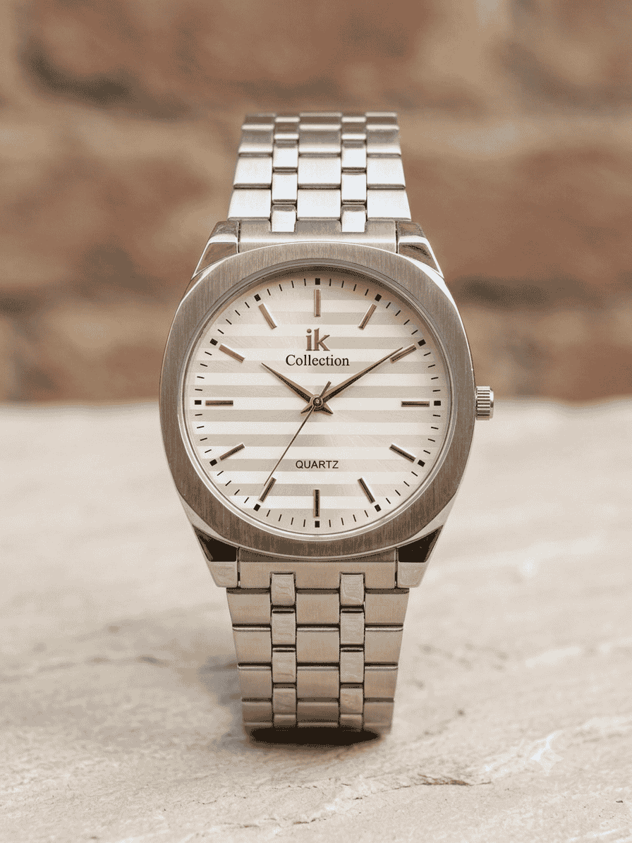 Royal Wrist Stainless Stripe Texture Dial Quartz Watch