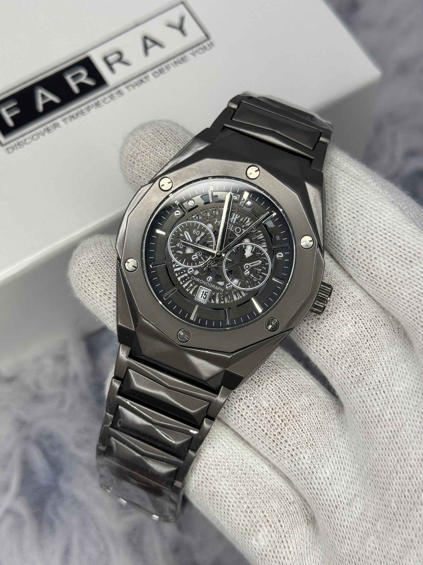 Hublot Smart Lock Skeleton Chronograph Watch for Men