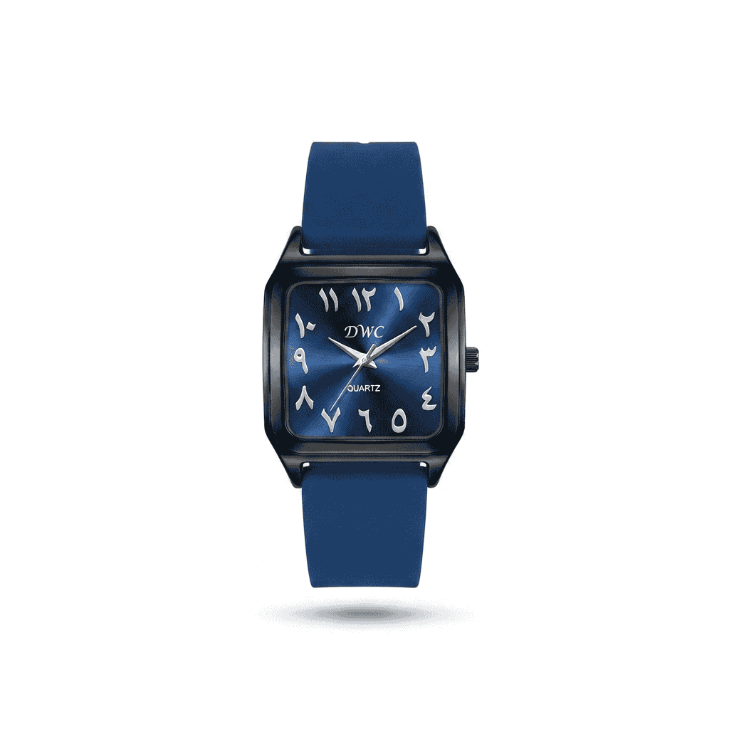 DWC Premium Arabic Dial Square Watch-Silicone Strap