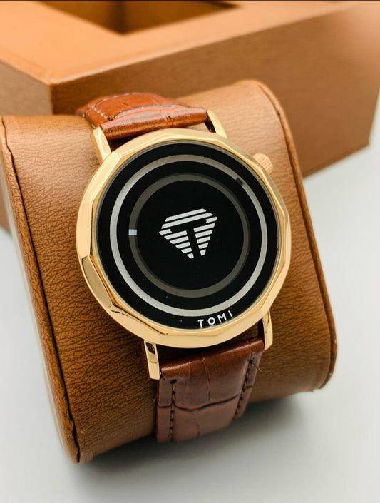TOMI Premium  Leather Watch - Elegant Men's Wrist Watch