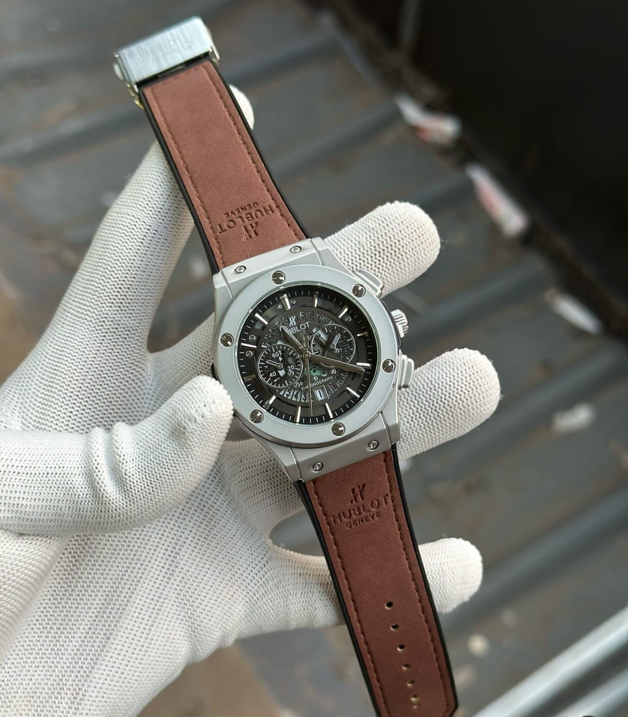 HB Premium Skeleton Dial Watch