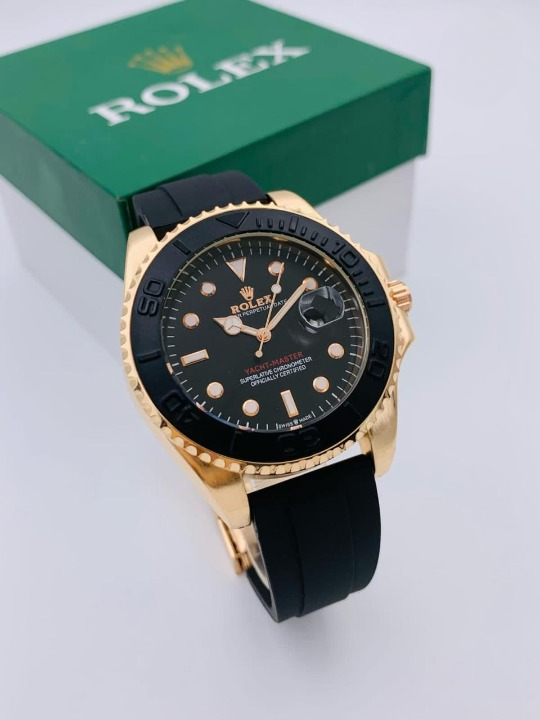 Men's Rolex Submariner Gold Black Watch with Smart Lock