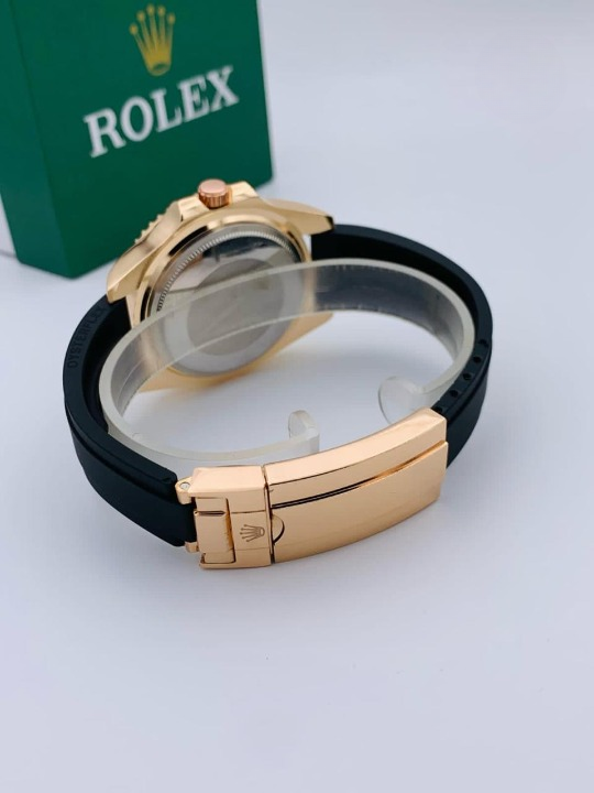 Men's Rolex Submariner Gold Black Watch with Smart Lock